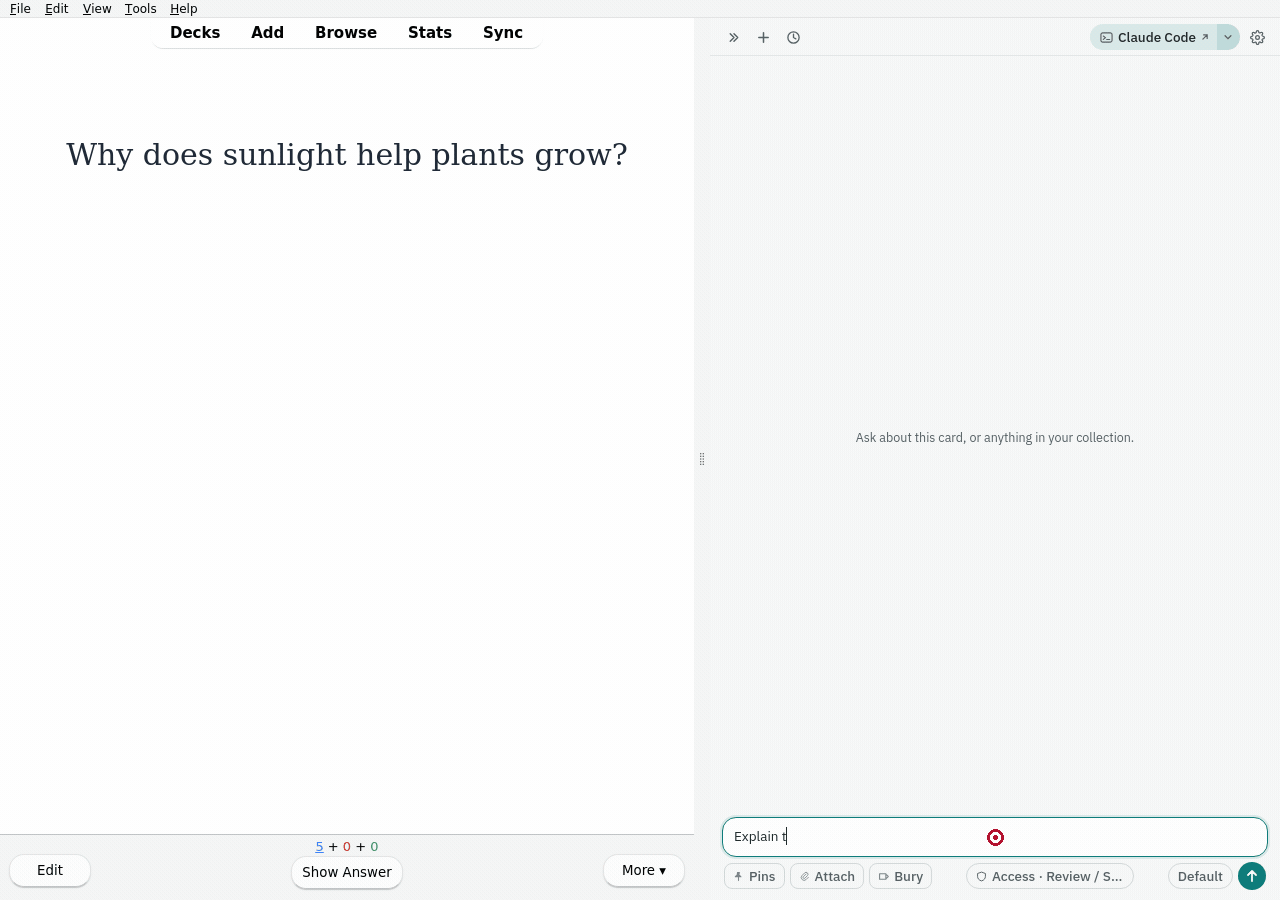 chat with your cards in Anki
