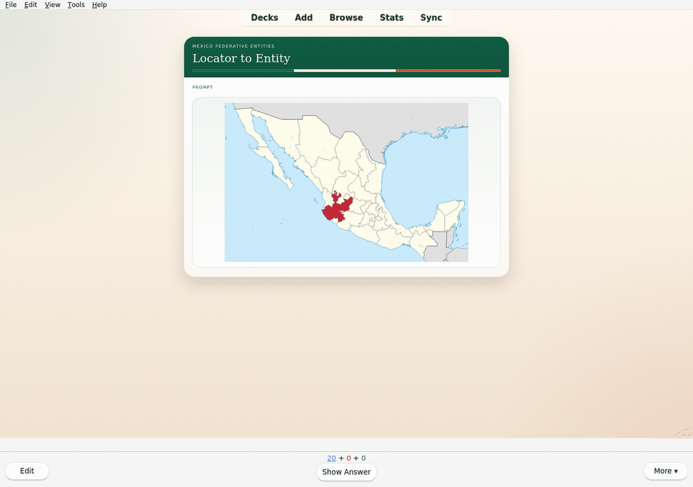 Identify Jalisco in native Anki