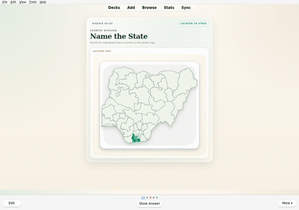 Identify Rivers in native Anki